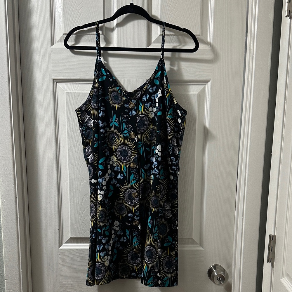 Chic Black and Yellow Floral Dress